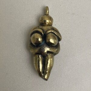 Vintage Venus Von Willendorf Necklace Pendant Brass Goddess Ancient Namaste